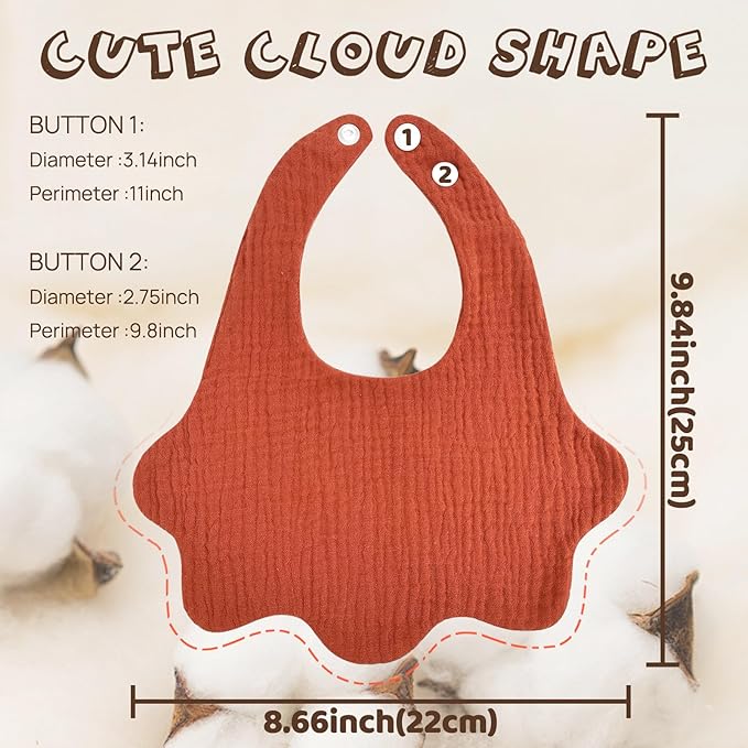 Muslin Baby Bibs for Drooling and Teething Newborn Drool Bibs for Baby Girl Boy