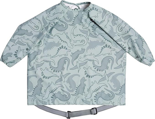 BIBaDO - Long Sleeve Baby Bibs - Babies & Toddlers 6-36 Months - Coverall Baby Led Weaning Bib - Easy Wipe, Soft & Waterproof