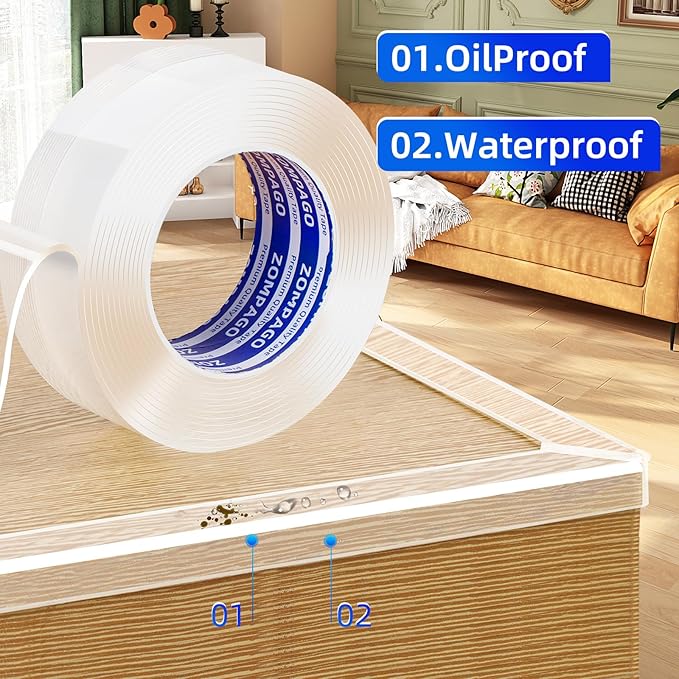 Clear Soft Corner Protectors for Furniture Strip,2 Rolls,1.18in x9.84FT Sharp Edge & Table Bumper,Window Edge,Wall Protector,Soft Corner Guards Safe for Proof,Table Corner Protectors in Family
