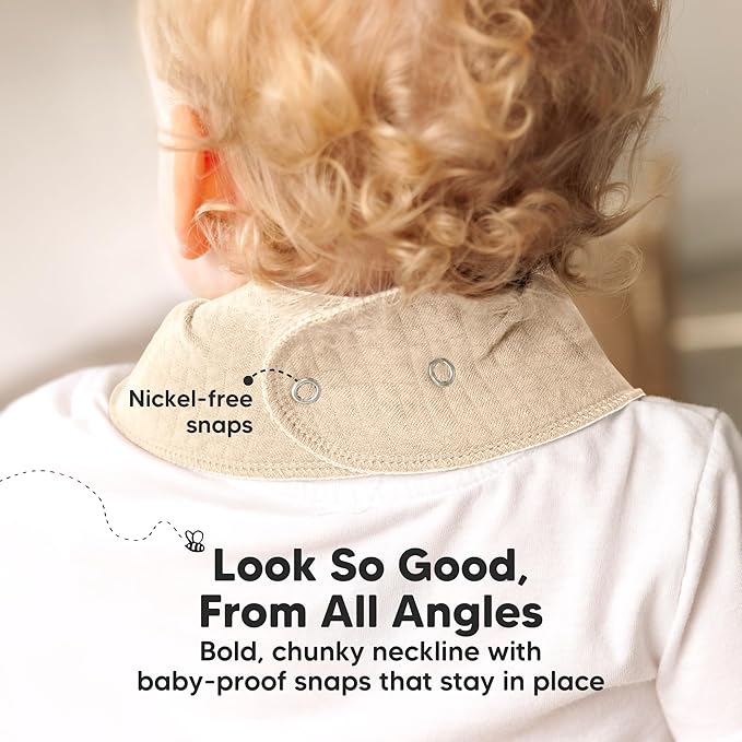 KeaBabies 8-Pack Bandana Bibs for Baby Girls, Boys - Organic Cotton Baby Bibs for Drooling & Teething Newborn, Toddler, Infant 0-36 months, Extra Soft, Absorbent Cloth with Snaps (Rosewood/Quin)