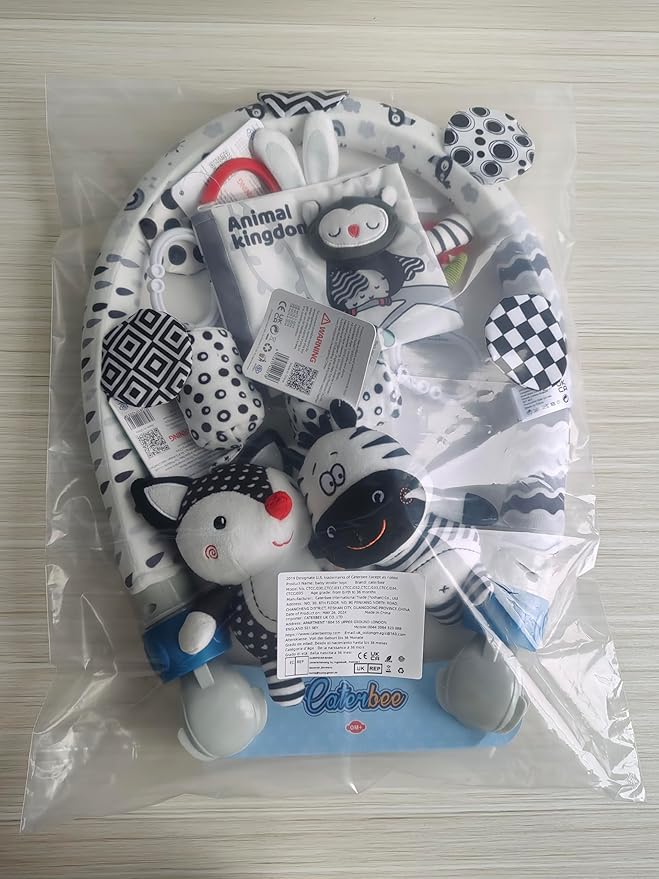 Baby Activity Travel Mobile Arch Toy, Black and White Crib Toys (Animal)