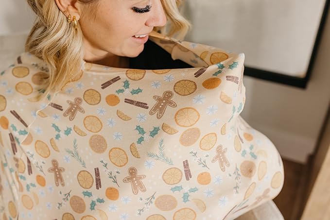 Copper Pearl Multi-Use Cover: Car Seat Covers, Nursing Cover, and Stroller Cover for Sun - Stretchy Fabric, All-Season Use, Stylish Designs, Easy Access for Moms - Cider