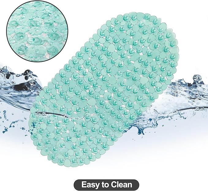 Vannokor Bath Mats for Bathroom Tub 27x14 Inch,Bath Mat for Tub Feels Great on Tired Feet, Friendly Machine Washable Shower Tub Mats with 167 Big Suction Cups,Shower Mat,Bath Tub Mat,Green