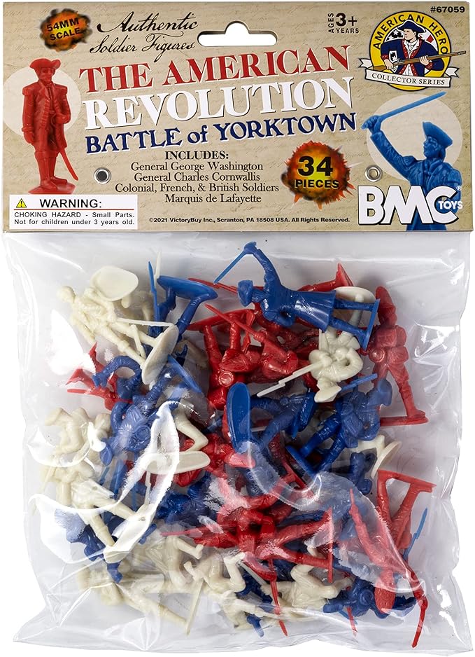 BMC Revolutionary War Plastic Army Men - 34 British, American, French Soldiers