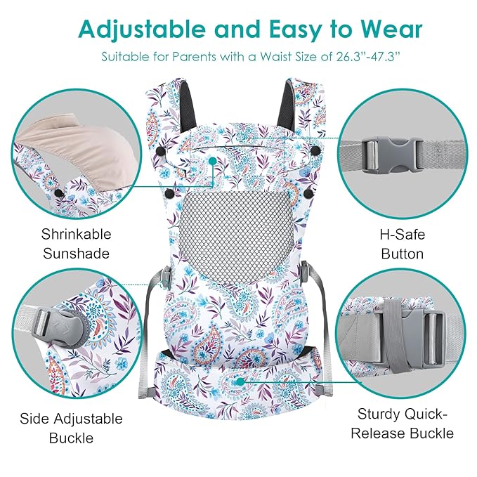 Infant Baby Front Carrier, Toddler Body Carrier, 7-66 Lbs Ergonomic Design, Lumbar Support, Lightweight Baby Chest Carriers (3-36 Months)