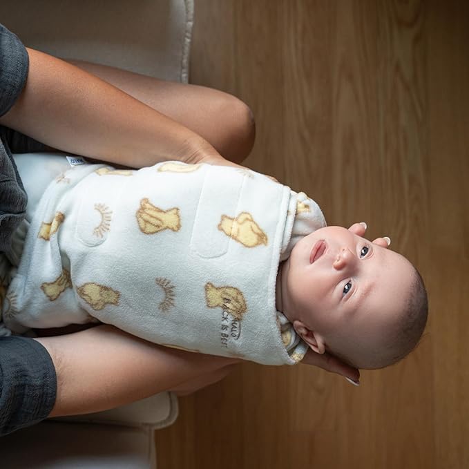 HALO Micro-Fleece Sleepsack Swaddle, 3-Way Adjustable Wearable Blanket, TOG 3.0, Sunshine Winnie, Newborn, 0-3 Months