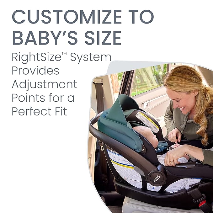 Britax Willow Brook S+ Baby Travel System, Infant Car Seat and Stroller Combo with Alpine Base, ClickTight Technology, SafeWash Insert and Cover, Jade Onyx