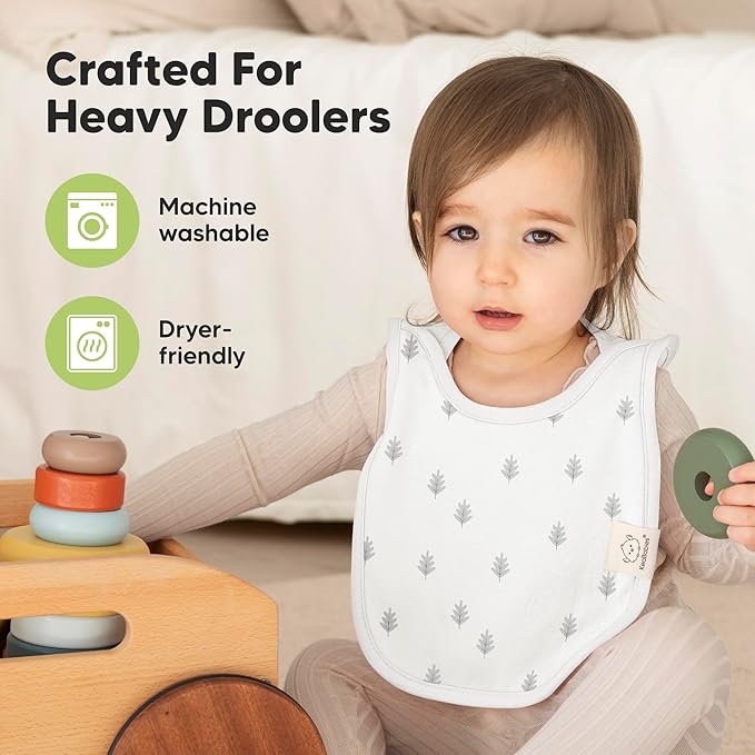 KeaBabies 8-Pack Baby Bibs for Boys, Girls - Pullover Bibs for Drooling Teething Baby Girl & Boy Toddler, Newborn, Soft & Absorbent, Cute Colors, Large Torso Coverage Keep Infant Clean & Dry (Nordic)