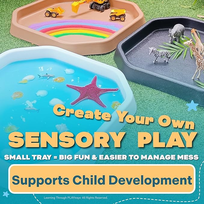 White Tuff Tray for Kids, Sensory Play Tray with Textured Surface, Sand and Water Table, Sensory Bin for Toddlers