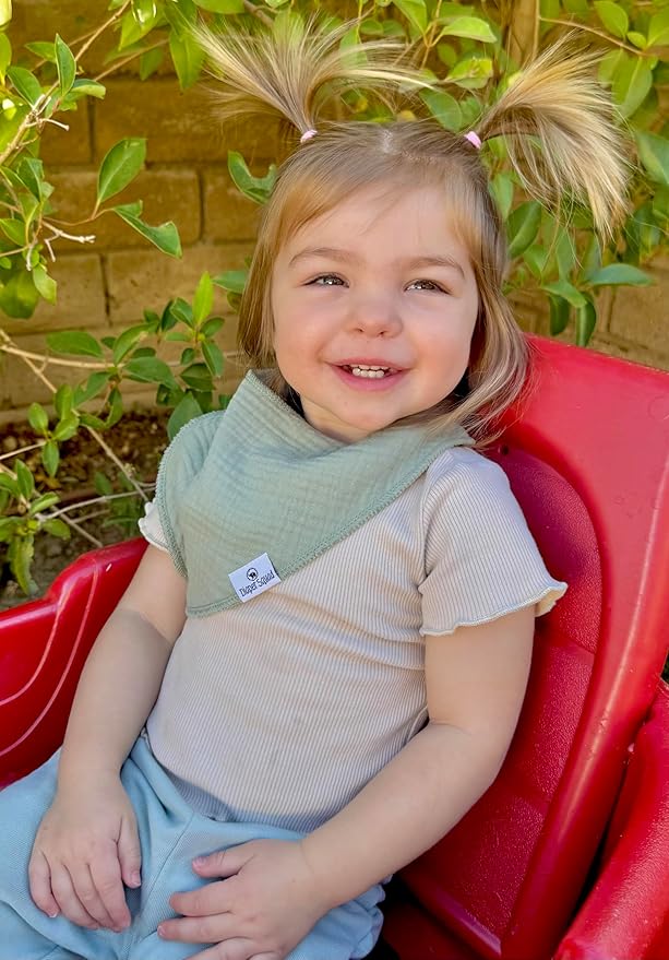 DiaperSquad's Baby Bibs for Drooling and Teething, Bibs for Boys, Baby Girl - Solid Cotton Baby Drool Bibs