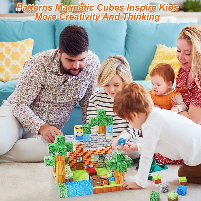 120PCS 1Inch Magnetic Blocks,Magnetic Building Blocks Toddler Toys for Kids 3+ STEM Buildable Sensory Toys for Toddlers Gifts for Christmas 3-5 6-8 Years Old Girls Boys