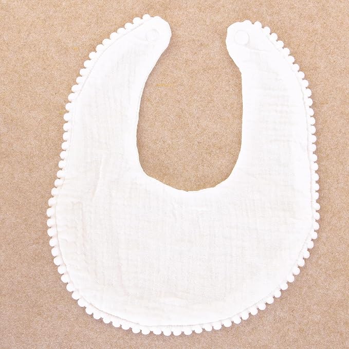 Nishine 6 PACK Muslin Baby Drooling Bibs for Unisex Boys Girls Cotton Absorbent Feedig Teething Bandana Drool Bibs Scarf Bibs