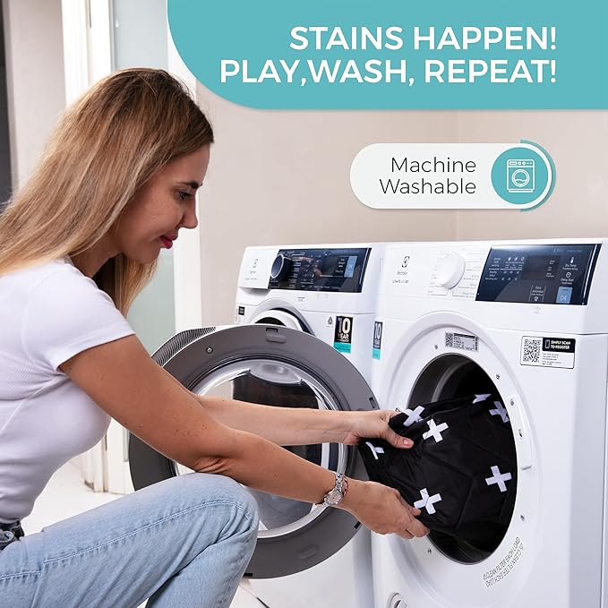 Travel Baby Play Mat for Babies 0-6 Months, Baby Play Mat, Newborn Travel Essentials, Tummy Time for Floor, Portable, Crosses Pattern