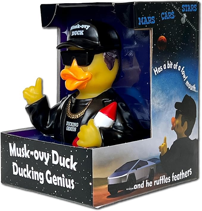CelebriDucks - Musk-Ovy Duck - Ducking Genius - Floating Rubber Ducks - Collectible Bath Toy Gift for Kids & Adults of All Ages