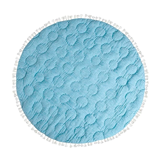 Crane Baby Activity Mat, Baby Play Mat Whale Print, Ocean Nursery Decor for Boys & Girls, Infant Tummy Time Floor, Ocean Nursery Decor, 40" x 40" (Pack of 6)