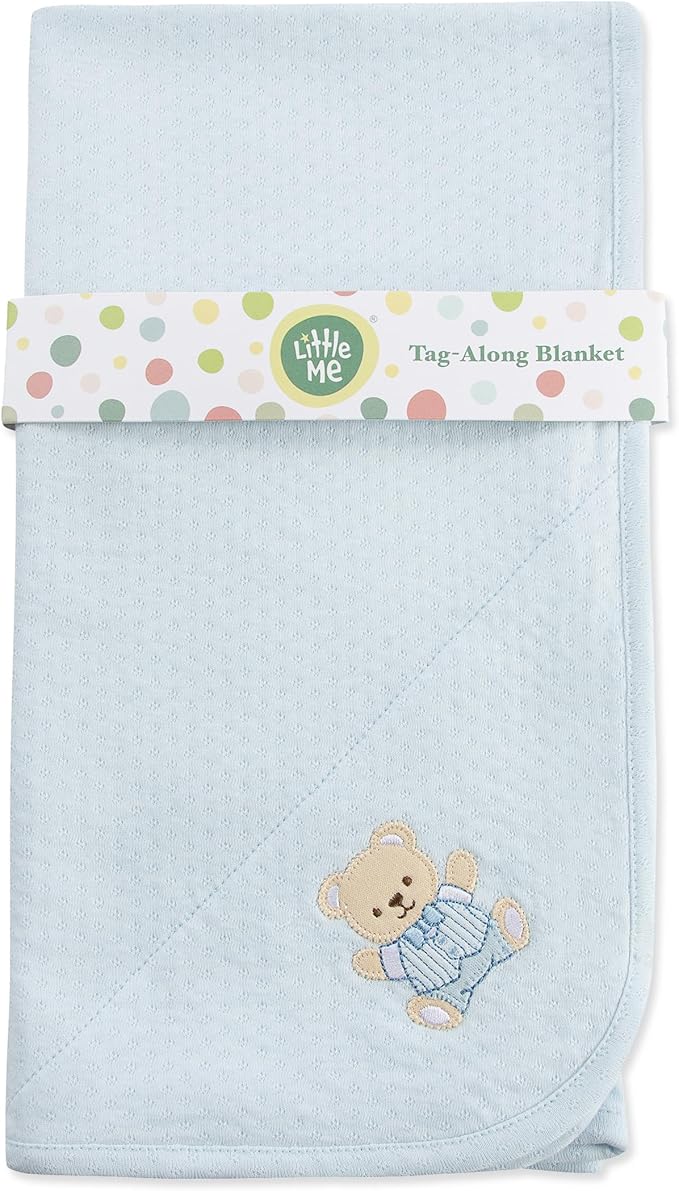 Little Me Blankets for Baby Boys' Cute Bear Swaddling Receiving Blanket
