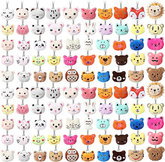 Libima 150 Pcs Mini Stuffed Animals Sea Animal Fruit Plush Keychain Set for Carnival Birthday Classroom Prizes Decoration for Clothes (Lovely)