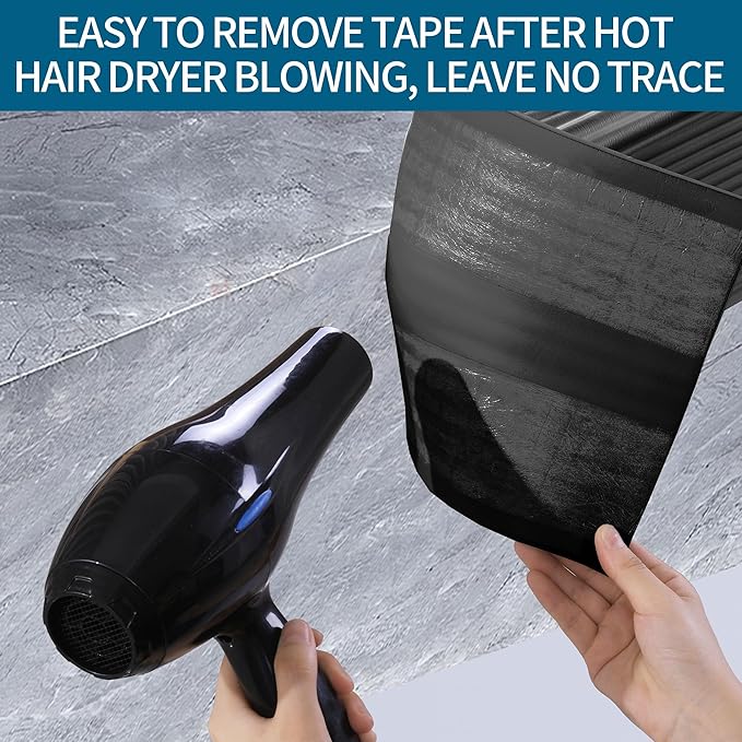 MABOZOO 8'' Extra Wide Seat Edge Cushion, 13.1 FT Length Foam Fireplace Cushion Soft Hearth Guard Bumper Pad Child Proof Padding Hearth Pad Edge Protector, Fireplace Baby Proofing for Baby (Black)