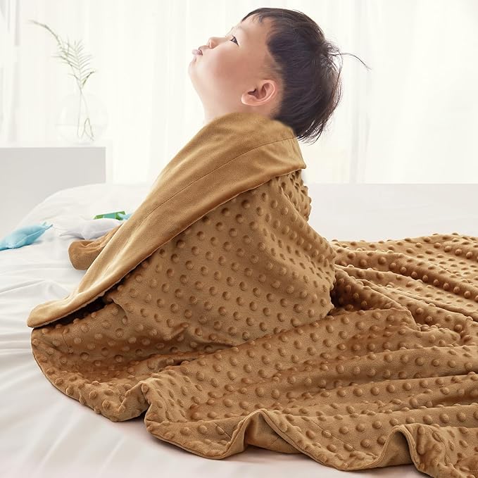 david's kids Micro Fleece Minky Baby Blanket for Boys Girls Neutral with Double Layer and Soothing Raised Dots, Breathable and Soft Lightweight Receiving Blanket for Newborns 30x40 Inches, Biscuit
