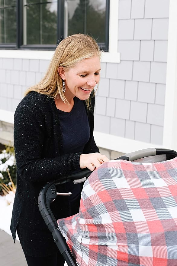 Baby Car Seat Cover Canopy and Nursing Cover Multi-Use Stretchy 5 in 1 Gift Jack by Copper Pearl