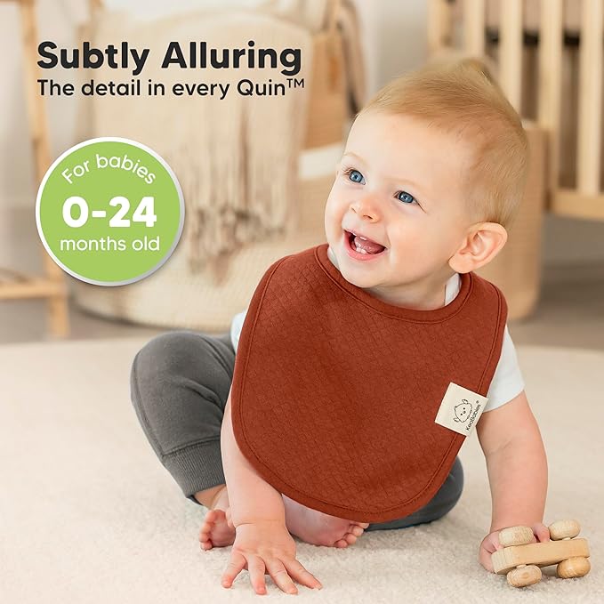 KeaBabies 8-Pack Organic Baby Bibs for Girls, Boys - Quilted Cotton Cloth Baby Drool Bibs for Drooling and Teething Toddler, Newborn, Infant, Soft & Super Absorbent (Sahara)