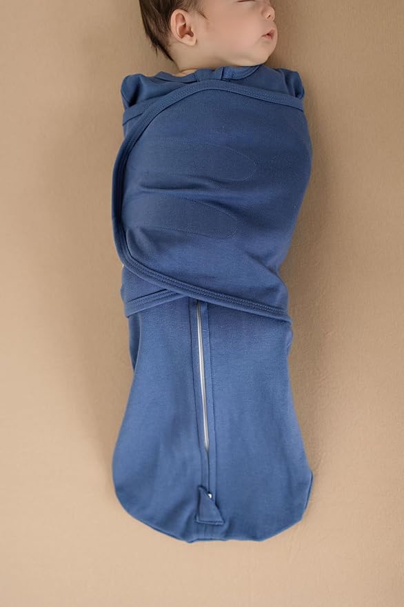 LullaBaby "Double Dream Swaddle: Exclusive Dual Wing Design, Pediatrician-Endorsed, Ultra-Soft Cotton, 0-2 Months, 12-20 lbs - Coastal Breeze