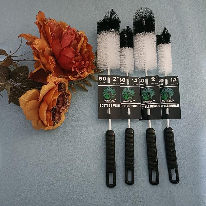 NewFerU Bottle Cleaning Brushes Long Handle Thin, Small Big Wire Cleaner Bendable Flexible for Water Wine Baby Bottles, Pipe, Tube, Hose, Flask (4)