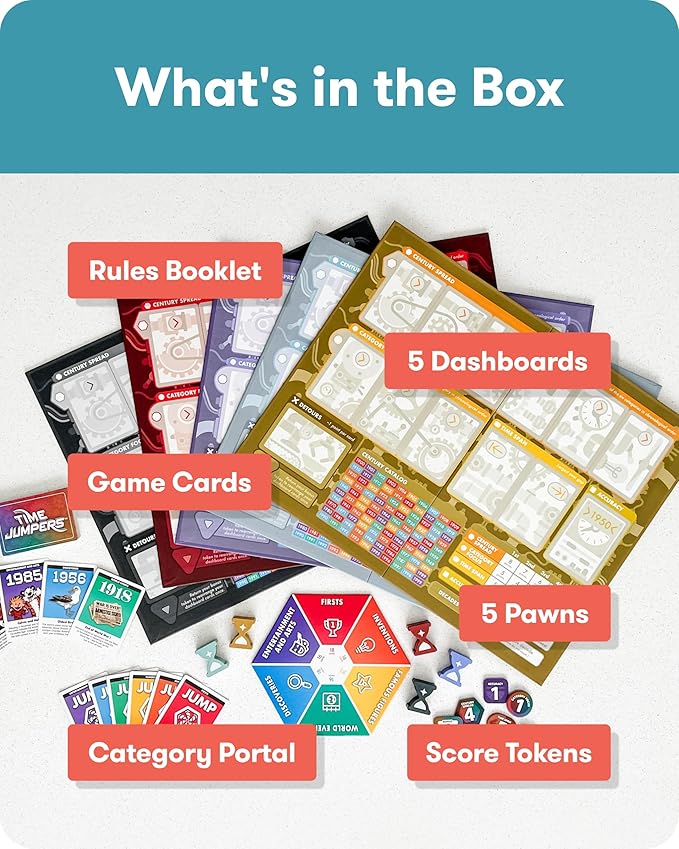 SimplyFun Time Jumpers - Educational Kids’ Game - Learn About History & Geography While Having Fun - 2-5 Player, for Ages 8 & Up