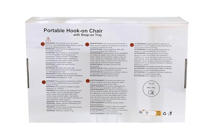 Toogel Hook On High Chair with Removable Dining Tray,Folding Portable Clip on Table High Chair,Baby Chair with Storage Bag for Indoor/Outdoor, Black