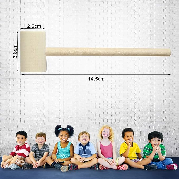 18 Pcs Mini Wooden Hammer Creative Pounding Educational Mallet for Boys and Girls
