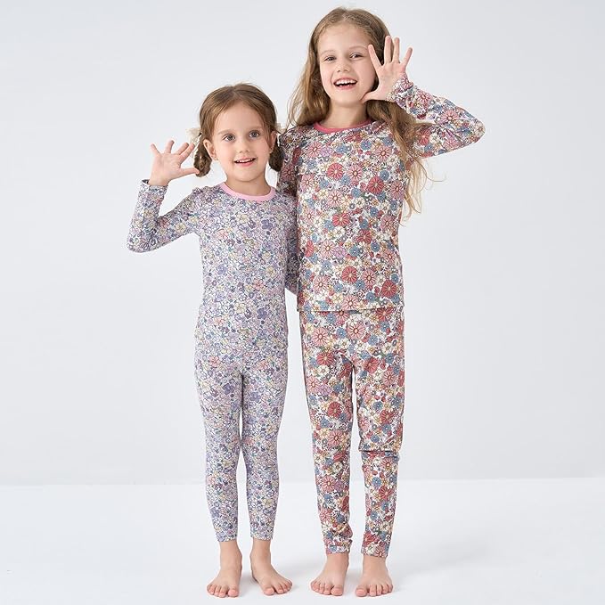 pureborn Baby Toddler Kids Viscose from Bamboo Pajamas Set Pjs 2pcs 18M-8Y