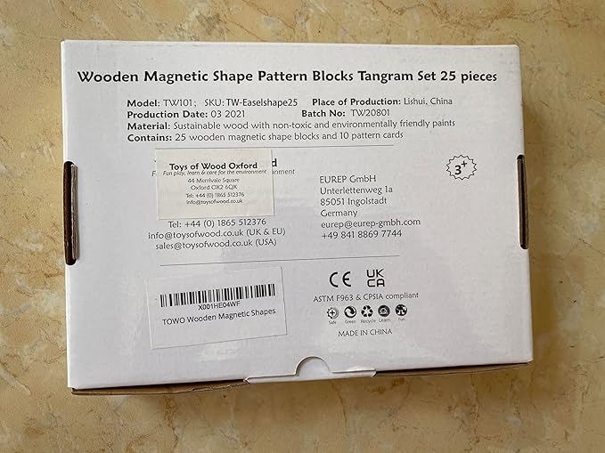 Wooden Magnetic Blocks Toys - Shape Pattern Building Block - Large Tangram Puzzles for Kids - Geometric Creative Development Toys Montessori Learning Material - Stocking Fillers Stuffers 3 Years