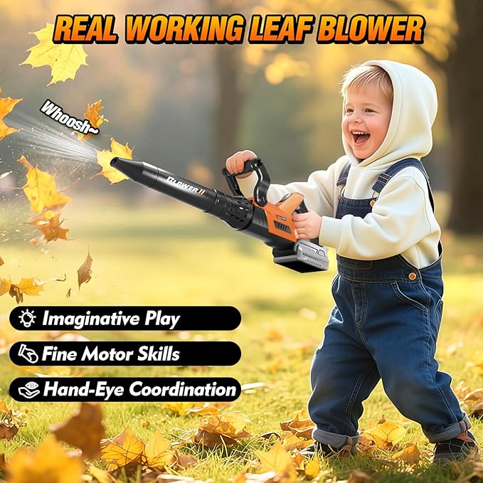 3-IN-1 Kids Garden Tools with Lights and Sounds, Weed Wacker Toy, Leaf Blower Toy, and Hedge Trimmer, Yard Tools Outdoor toys for Boys Pretend Role Play, Christmas Birthday Gifts for Kids 3,4,5,6,7,8+