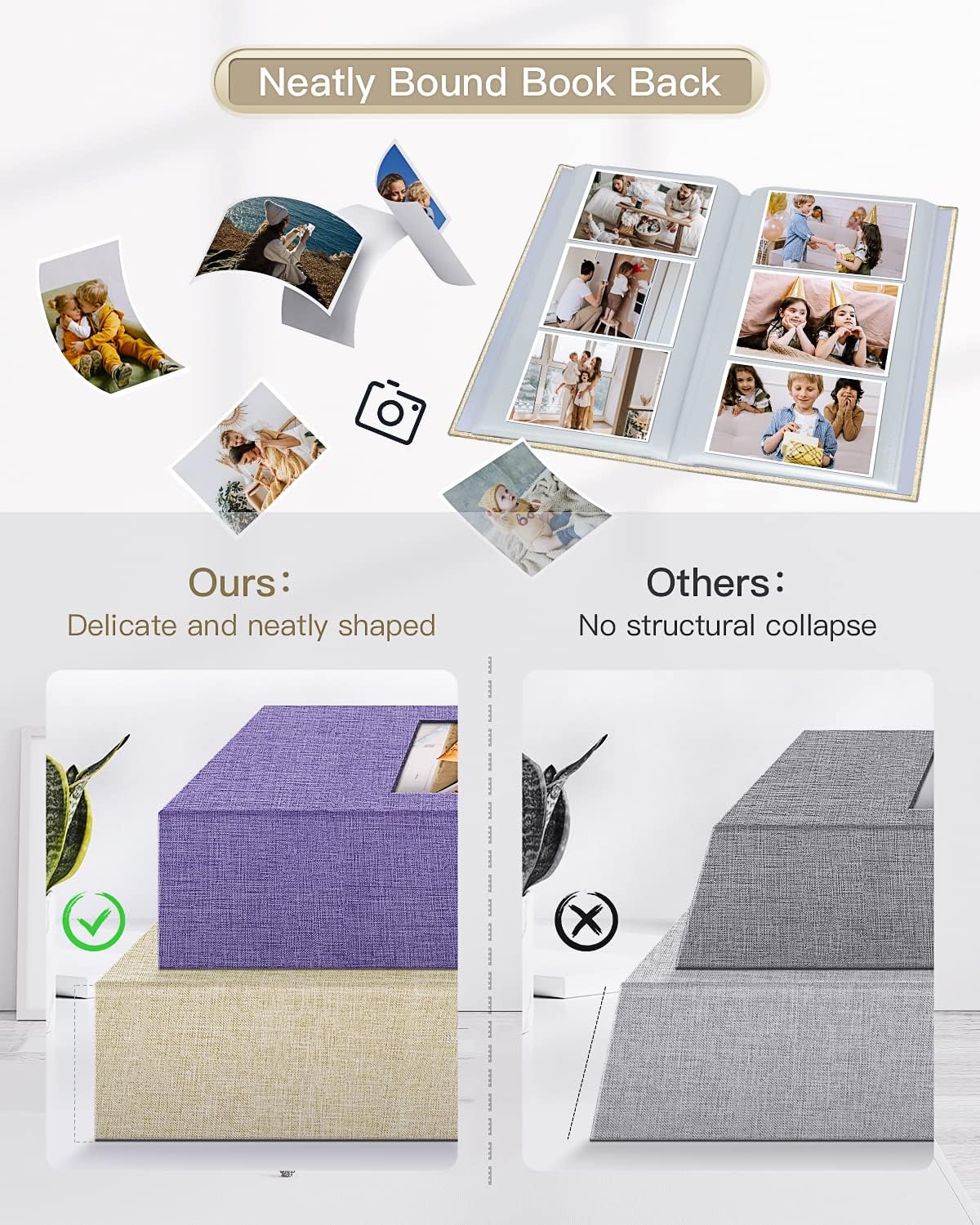 popotop Photo Album 4x6-420 Photos Photo Books with 420 Horizontall Pockets,Linen Cover Albums for Family Wedding Anniversary Baby Vacation Pictures