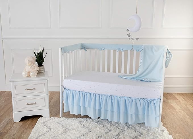 American Baby Company Fleece Blanket with Silk-Like Satin Trim, Soft, Warm & Cozy, Blue, 30" x 40" for Boys and Girls, Perfect for Baby Carrier, Stroller, Travel and Gifting