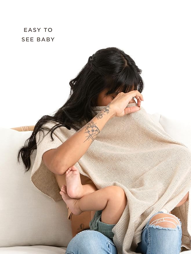 We are Amma | The Cocoon™ - Newborn Essentials Must Haves: Nursing Cover for Breast Feeding Essentials | Nursing Sweater Used as Breastfeeding Cover (Natural, Plus Size)