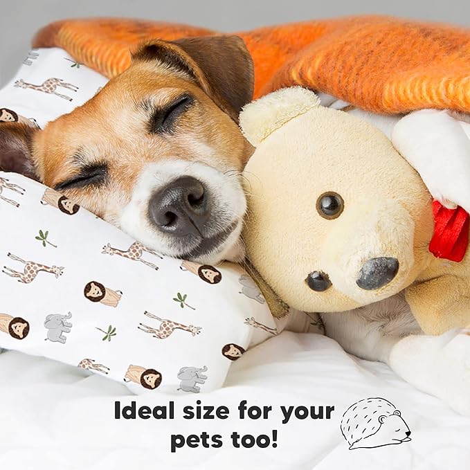 Toddler Pillow with Pillowcase - 13x18 My Little Dreamy Kids Travel Bed Pillows for Sleeping, Organic Cotton Small Pillowcase, Soft & Breathable, Machine Washable, Toddlers 2-5 Years Old (The Wild)