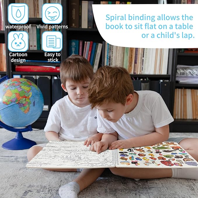 Find The Animal Sticker Book, Sticker Book for Kids, Include 20 Theme, Over 400 Animal Stickers for Kids, Toddler Educational Toys