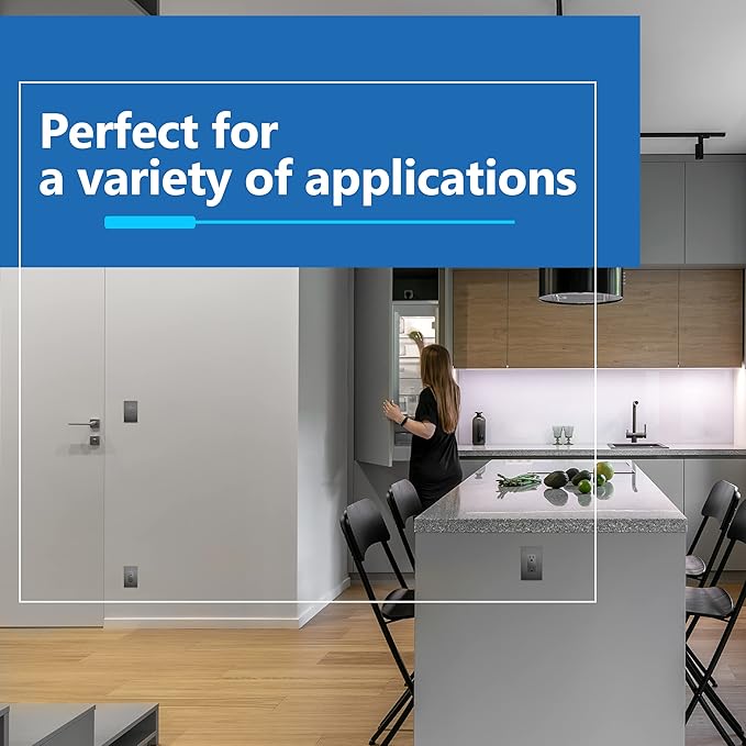 LIDER Brushed Finish Decorator Switch Cover, Screwless Wall Plate, Mid-Size 1-Gang 4.88" x 3.11", Unbreakable Polycarbonate Thermoplastic, UL Listed, LSWP-31M-BSG, Brushed Space Gray