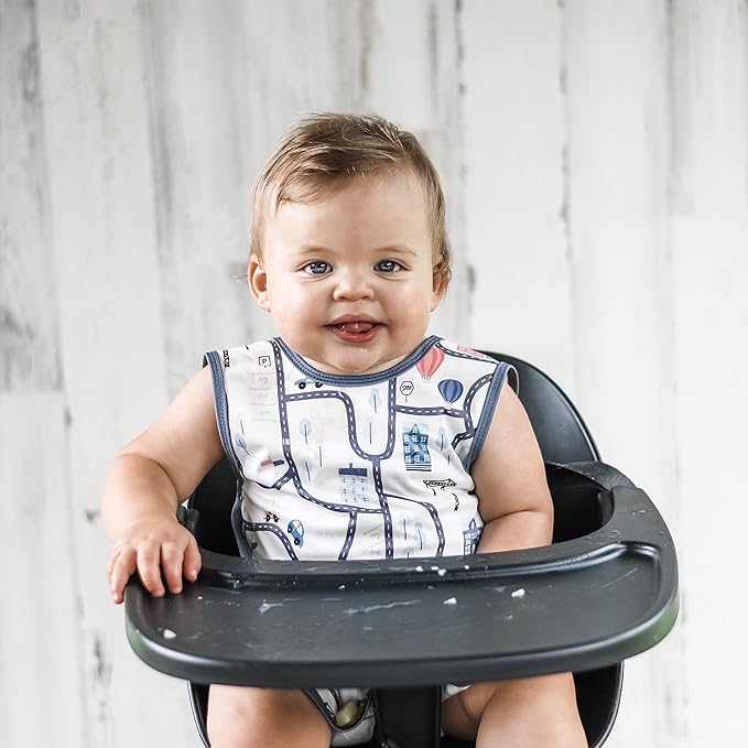 BapronBaby Tiny Town Bapron - No Neck Tie Safer Bib for Baby & Toddler - Soft Waterproof Stain Resistant - Machine Washable - Sz Preschool 3-5yrs