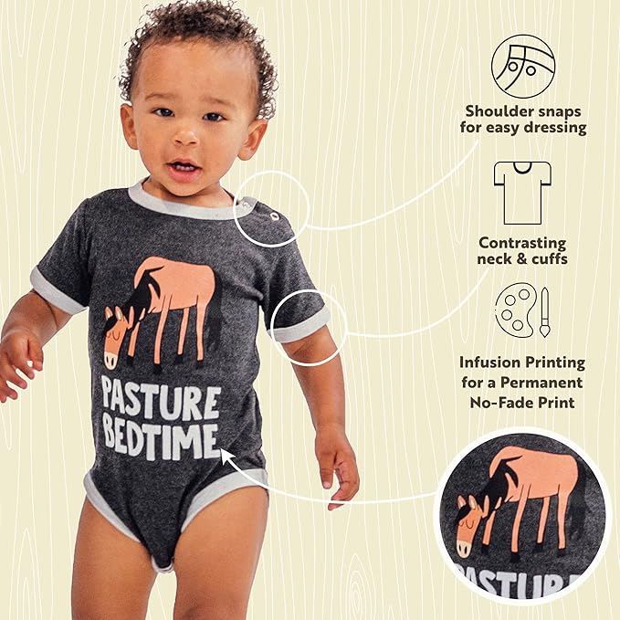 Lazy One Cute Unisex Baby Bodysuit, Cute Animal Designs, 6-18 Months