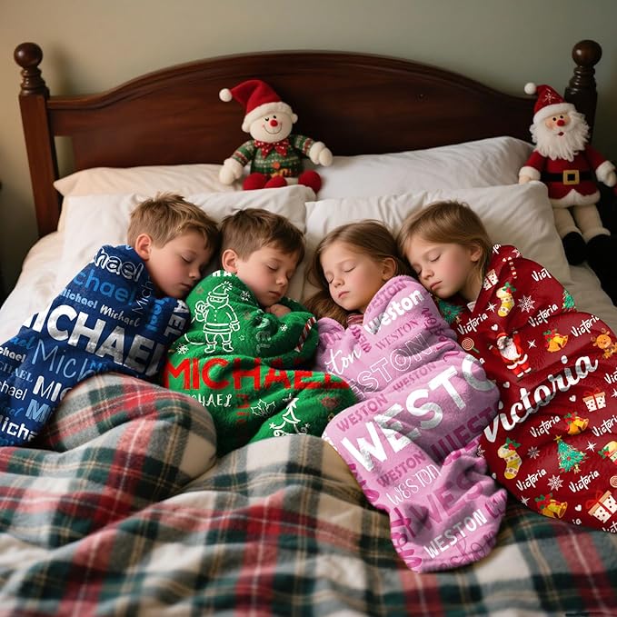 Ships Next Day,Personalized Blanket Gifts for Boys Girls,Custom Blanket with Name,Flannel Throw Blankets,Customized Gifts for Baby Adult