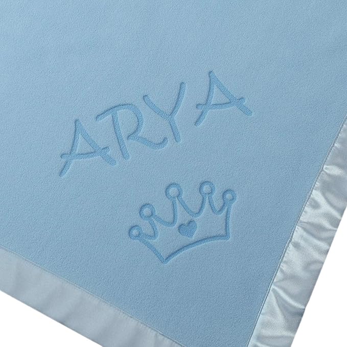 Custom Catch Personalized Princess Baby Blanket for Girl - Newborn or Infant Name Gift - Pink or Blue (1 Text Line)
