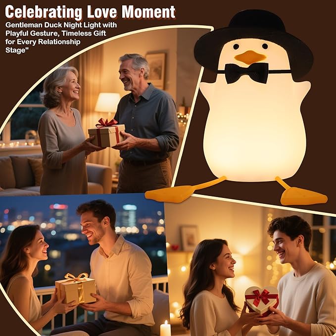 Groom Duck Night Light,Bridal Shower Gifts,Wedding Gifts for Bride/Groom with Timer & Dimmer & Rechargeable for Table Decor,Creative Gift for Newlyweds,Anniversary,Engagement for Him Her Women Men
