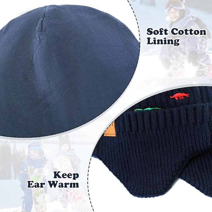 POXIMI Baby Boy Winter Hat Toddler Warm Beanie Girl Knit Hats with Earflap Kid Cute Earmuffs