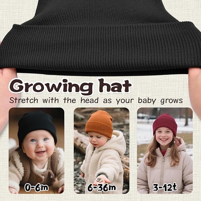 ZOORON Toddler Beanie Baby Beanies for Boys Girls Kids Winter Hats Children Knit Warm Caps 0-12years