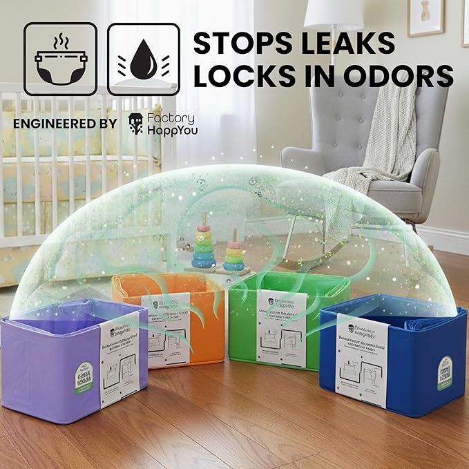 Factory Happyou® Pack of 4 Refills Compatible with Dekor Plus Diaper Pail Refills & Dekor Diaper Pail Refill Bags, 394 in Long, 30% Thicker, Advanced Odor Control. Each Roll holds up to 600 Diapers