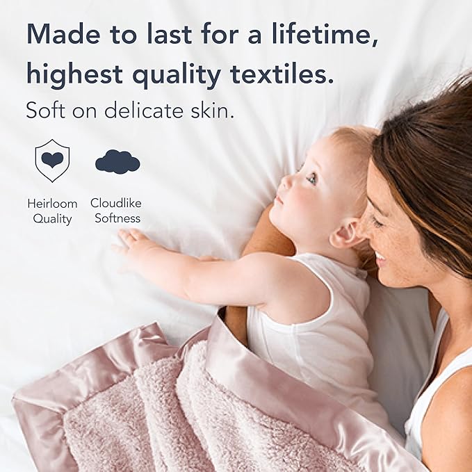 Little Giraffe Chenille Baby Blanket – 29x35” Soft Chenille with Satin Trim, Dusty Pink - Ultra-Soft, Gentle & Safe, Lightweight & Breathable - Ideal for Newborns & Toddlers