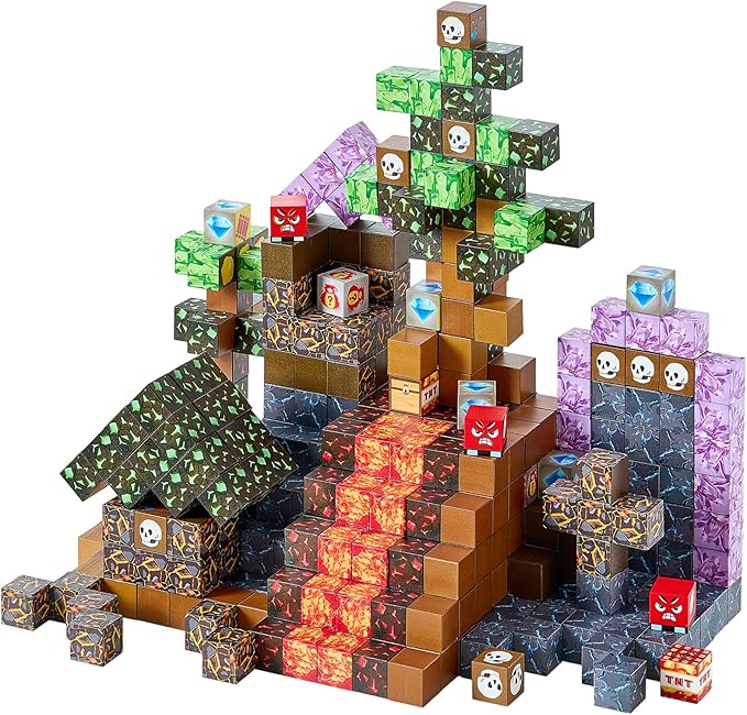 VEVOR Magnetic Blocks, 100 PCS Dark Castle Set, Magnetic Building Cubes for Kids, STEM Montessori Sensory Toys for Christmas Birthday Gift, Construction Stacking Toy for 3+ Years Old Boys & Girls