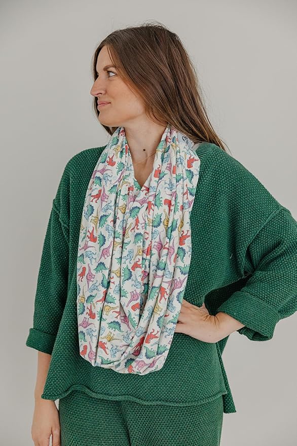 Copper Pearl Baby Car Seat Cover Canopy and Nursing Cover Multi-Use Stretchy 5 in 1 Gift 'Dinosaurs of Jurassic Park' - One Size